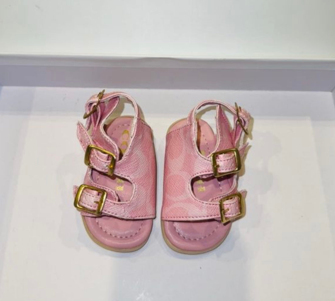 Pink coach baby sandals
